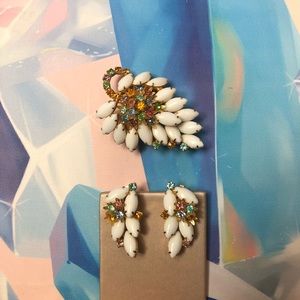 1950s pin and earring set